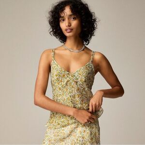 NWT J. Crew Crinkle chiffon camisole top in floral vines Size 4